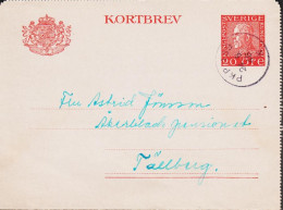 1946. SVERIGE KORTBREV Gustav V 20 ÖRE Cancelled PKP 159 24 6 46. Dated Inside Strandbaden,   - JF545655 - Postwaardestukken