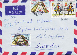 1966. ANGOLA. AIR MAIL Cover To Sweden With Pair  1$50 Uniforms And 2 Ex 1$00 Revolution Can... (Michel 527+) - JF545658 - Angola