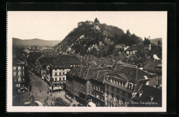 AK Graz, Blick Auf Den Hauptplatz Mit Strassenbahn  - Tranvía