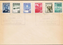 1943. NORGE. Fine Envelope With 10, 15, 20, 30 40 And 60 ØRE London Issue Cancelled With ... (Michel 278-283) - JF545676 - Brieven En Documenten