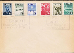 1943. NORGE. Fine Envelope With 10, 15, 20, 30 40 And 60 ØRE London Issue Cancelled With ... (Michel 278-283) - JF545676 - Briefe U. Dokumente