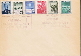 1943. NORGE. Fine Envelope With 10, 15, 20, 30 40 And 60 ØRE London Issue Cancelled With ... (Michel 278-283) - JF545677 - Briefe U. Dokumente