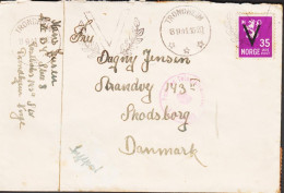 1941. NORGE. Very Interesting Envelope With 35 ØRE Lion Overprinted V And Cancelled TRONDHEIM... (MICHEL 249) - JF545679 - Storia Postale