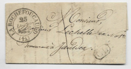 CHARENTE TYPE 13 LA ROCHEFOUCAULD 25 OCT 1834 (15) LETTRE + CL NOIR TAXE 1 MANUSCRITE - 1801-1848: Vorläufer XIX