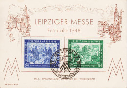 1948. DEUTSCHE POST. LEIPZIGER MESSE Complete Set On Small Card Cancelled With Special Ca... (Michel 967-968) - JF545700 - Altri & Non Classificati