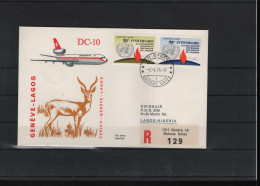 Schweiz Luftpost FFC Swissair  2.4.1974 Genf - Lagos - First Flight Covers