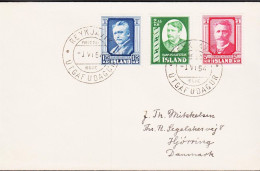 1954. ISLAND. __ Hannes Hafstein. FDC __REYKJAVIK 1. VI. 54.  (Michel 293-295) - JF545711 - Briefe U. Dokumente