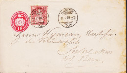 1878. SCHWEIZ. Sitzende Helvetia. 10 C. On 10 C Envelope Cancelled FLUNTERN 15 1 78 And Reverse ZURICH 15 ... - JF545715 - Brieven En Documenten