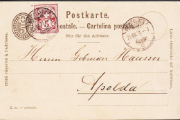 1891. SCHWEIZ. 5 C. On 5 C Postkarte To Apolda Cancelled INTERLAKEN 25. XII.91.  - JF545716 - Storia Postale