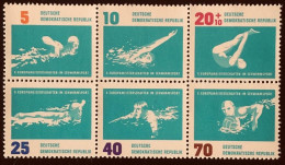 DDR 1962 10 CAMPEONATOS DE EUROPA DE NATACION EN LEIPZIG ** - Unused Stamps