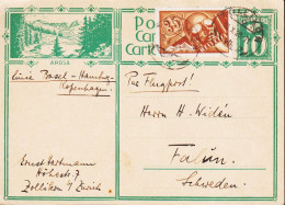 1928. SCHWEIZ  HELVETIA. Fine 10 C Postcard Landscape AROSA With Additional 35 C. FLUGPOST P... (Michel 181+) - JF545723 - Primeros Vuelos