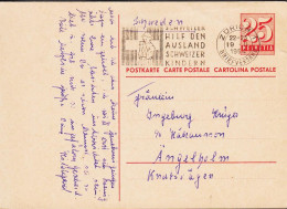 1954. SCHWEIZ HELVETIA. 25 C. CARTE POSTALE Cancelled With Slogan Cancel ZÜRICH 19 II 1954 SCHWEIZER HILF ... - JF545727 - Enteros Postales