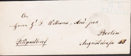 1864. SLESVIG. Very Fine Small Feldpostbrief To Berlin Cancelled With Blue Box Cancel S. B. F B 1 G. R. Z.... - JF545739 - Schleswig-Holstein