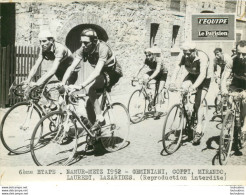 TOUR DE FRANCE 1952 COPPI GEMINIANI LAZARIDES LAUREDI  6ème ETAPE PHOTO DE PRESSE ARGENTIQUE FORMAT 20 X 15 CM - Sport