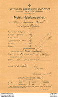 MACON 1945 ECOLE INSTITUTION SECONDAIRE OZANAM NOTES HEBDOMADAIRES  ELEVE BERNARD DURAND - Diplome Und Schulzeugnisse