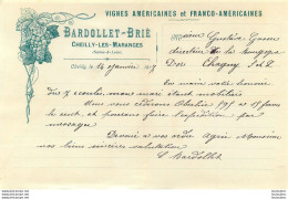 CHEILLY LES MARANGES 1917 BARDOLLET BRIE VIGNES AMERICAINES ET FRANCO AMERICAINES ENVOI A LA BOURGOGNE D'OR - 1900 – 1949