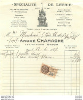 DIJON 1927 ANDRE CHAMAGNE SPECIALITE DE LITERIE - 1900 – 1949