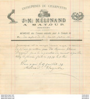 MATOUR 1896 J.M.  MELINAND ENTREPRISES DE CHARPENTES - 1800 – 1899