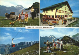 11870472 Appenzell IR Gasthaus Ebenalp Alphornblaeser Luftseilbahn Sennerfamilie - Sonstige & Ohne Zuordnung