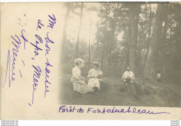 CARTE PHOTO FORET DE FONTAINEBLEAU 1904 - Fontainebleau