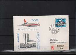 Schweiz Luftpost FFC Swissair  1.11.1974 Genf - Sao Paulo - Primeros Vuelos