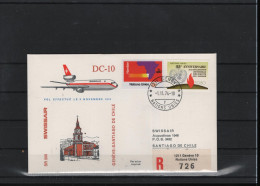 Schweiz Luftpost FFC Swissair  1.11.1974 Genf - Santiago - Erst- U. Sonderflugbriefe