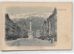 Österreich - Innsbruck (T) Geprägte Karte - Maria Theresienstrasse - Anna-Säule - Innsbruck