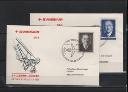 Schweiz Luftpost FFC Swissair  1.4.1975 Salzburg - Zürich - Eerste Vluchten