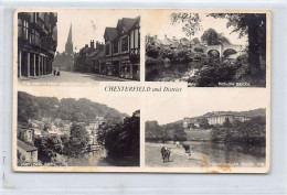 England - CHESTERFIELD (Derbs) The Church From Knifesmith Gate - Baslow Bridge - Matlock Bath - Chatsworth House - Derbyshire