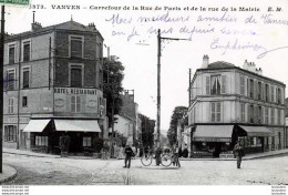 92 VANVES CARREFOUR DE LA RUE DE PARIS ET DE LA RUE DE LA MAIRIE - Vanves