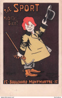 THE SPORT HABILLE BIEN 17 BD MONTMARTRE A PARIS  ILLUSTRATION DE ZAGNOLI - Werbepostkarten