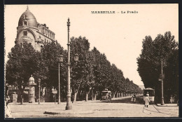 AK Marseille, Le Prado, Partie Mit Strassenbahnen  - Tramways