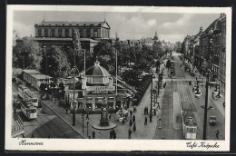 AK Hannover, Café Kröpcke, Strassenbahnen  - Tram