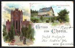 Lithographie Chorin, Gasthaus Neue Klosterschänke, Blick Zum Kloster  - Chorin