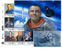 Ukraine 2024, Space, USA Astronauts, Alan Shepard, Sheetlet Of 6v - Ukraine