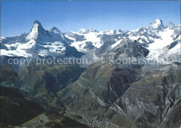 11866840 Zermatt VS Fliegeraufnahme Mit Matterhorn Mont-Blanc Dt. Blanche  - Autres & Non Classés