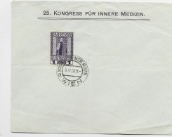 AUSTRIA OSTERREICH 1 KRONE LETTRE COVER BRIEF KONGRESS FUR INNERE MEDIZIN 9.IV 1908 WIEN - Cartas & Documentos