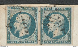 RARE Et SUPERBE NUANCE BLEU VERDATRE  Du N°10 En Paire TBE LUXE Cote>400€ Yvert Spé 75 - 1852 Luis-Napoléon