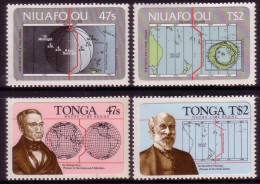 Tonga And Niuafo'ou 1984 Sets - Map, International Dateline, Time Zones - Geography