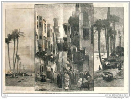 Le Cholera En Egypte - La Rue De Geb-El-Amar Au Caire - Page Original - 1883 - Historical Documents