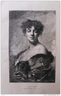 Portrait De Femme - Tableau De M. Chaplin - Page Original  1883 - Historical Documents