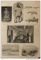 L'observatoire De Pitlekaj - Traineau Samoyède - Costume D'hiver De L'équipage De La Véga - Page Original 1883 - Historical Documents