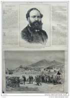 Tremblement De Terre à Ischia - Le Roi Humbert Visitant Les Ruines De Casamicciola - Page Original 1883 - Historical Documents