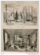 La Mort De M. Léon Gambetta -les Jardies, Villa De M. Gambetta à Ville D'Avray - Page Original 1883 - Historische Dokumente