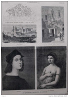 Le Quatrième Centenaire De Raphael - Vue D'Urbin - La Maison De Raphael à Urbin - Page Original - 1883 - 1 - Historical Documents