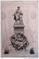 Le Monument D'Alexandre Dumas Par Gustave Doré - Vue D'ensemble - Page Original 1883 - Historische Dokumente