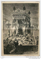 La Mort De M. Léon Gambetta - La Chambre Ardente Au Palais-Bourbon - Page Original 1883 - Documentos Históricos