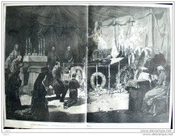 Frohsdorff - La Chapelle Ardente Où Fut Exposé Le Corps De M. Le Comte De Chambord - Page Original 1883 - Documentos Históricos