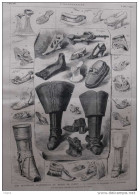 Les Nouvelles Aquisitions Du Musée De Cluny - Le Collection De Chaussures De M. Jacquemart - Page Original - 1883 - Documents Historiques