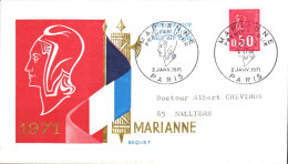 LETTRE FDC 1971 MARIANNE DE BEQUET - 1970-1979